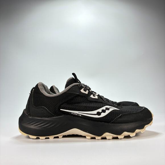 Saucony Aura TR Black White Trail Running Shoes S10863-05 Women's Size 8 - Picture 1 of 11